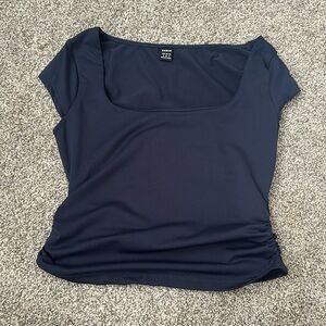 navy short sleeve top